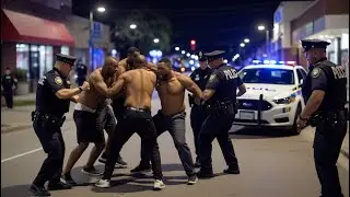Gang Fight Erupts in Street: Police Rush to Stop Violent Brawl