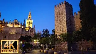 WALK NOCHE MURALLA DE SEVILLA, LA GIRALDA, PLAZA DEL TRIUNFO - SEVILLA - ANDALUCIA, COV19, ESPAÑA🇪🇸
