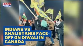 Brawl Breaks Out Between Indian-Origin Canadians and  Khalistani Separatists On Diwali #shorts