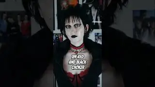 DIY red and black choker I made #goth #gothic #diy #thrift #crafts #alternative