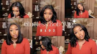 GIRL, I'M SHOOK! 🫨🥹 $102 GLUELESS BOB WIG INSTALL! THE PERFECT BOB FOR THE SUMMER X SUNBER HAIR