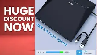 External CD DVD Drive, Cool DVD Burner USB 3.0 with Ethernet Adapter