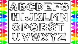 How to Draw 3D Alphabet Letters Kids | Drawing and Coloring Alphabets | ABC A to Z Coloring Pages