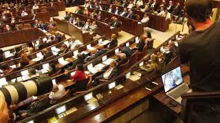 Knesset Opening Yelling During Prime Minister's speech