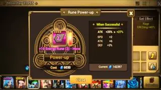 Summoners War: Sky Arena Gameplay Walkthrough - Rune Power up to LEGEND for Android/IOS