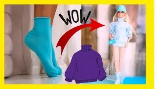 Barbie DIY Sweater from Socks: Upgrade Your Dolls Style With These Crafty Ideas&hearts;️✂️ @saradolls