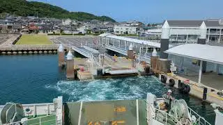 島鉄フェリー　フェリーくちのつ　長崎県口之津港出港シーン