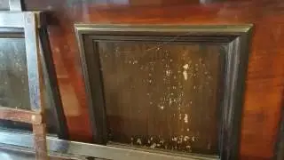 Before and after French Polishing - restoration of a Richard Lipp upright piano
