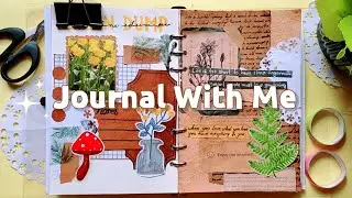 (Day-7) Junk journal ideas with homemade journal supplies -  Journal with me - asmr journal