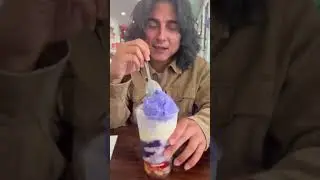 Tim  Chalamet eating Halo-Halo