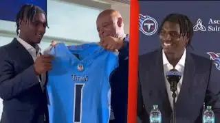 Cam Ward Surprised by Warren Moon with #1 Titans Jersey + Talks Special Moment