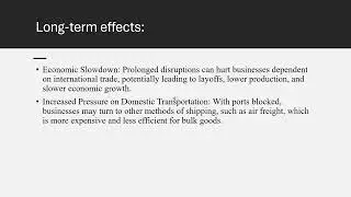 How would a port strike affect the supply and demand of products in the USA?