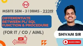Differentiate between PL/ SQL Function & Procedure | MSBTE SEM 3 - DBMS | 22319 | SY DIPLOMA