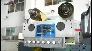 ZONTEN ZMQ 370 label semi rotary die cutting machine cold foil uv varnish flexo print, delam relam