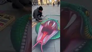 Amazing illusion makes you question reality #3d #streetart #artwork