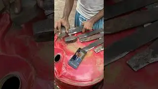 Tire Cutting process in local factory with talented workers #shorts #amazing #viral