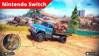 Zed Transporting Tyre Less Tractor To Volcano - Off The Road Unleashed Nintendo Switch Gameplay HD