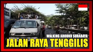 Menyusuri Jalan RAYA TENGGILIS Surabaya 🚶 Gedung BK3S ⫸ Pizza Hut Jemursari | Indonesia Street Walk