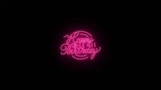 Neon glow Happy Birthday and Closing soon animated text