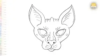 Sphynx cat face mask drawing | Art tutorial | How to draw A Sphynx cat mask step by step #artjanag