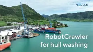 Magnetic Robot Crawler for ship hull washing at Westcon Yards &Oslash;len
