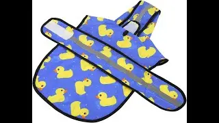 Dog Raincoat Reflective Adjustable Hooded Pet Poncho for Middle Dogs