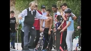 Hilarious Prank: Oldman Skateboarding