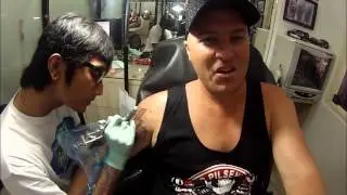 Dewata Bali Inked doing my 'Barong' tattoo.