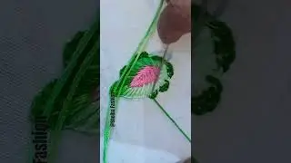 Beautiful Leaf embroidery design.with blanket Stitch #embroidery #3d #leaf #everyone #trendingshorts