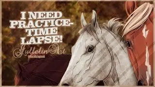 3 HORSE FRIENDS - TIME LAPSE DRAWING!