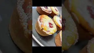 Mini Quark-Himbeer K&uuml;chlein mit M&uuml;rbeteig 💕 #easy #food #shorts #youtubeshorts