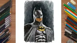 Drawing 1989's BATMAN (Michael Keaton) | Art process - TIME LAPSE