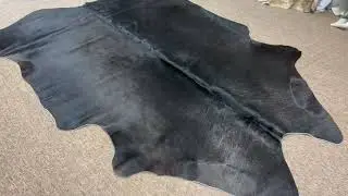 Solid Black Cowhide Rug &ndash; Real Cowhide for Modern, Rustic & Western Decor