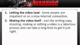Seo Warrior Videos Part 3 - Advantages and Disadvantages of Video Marketing