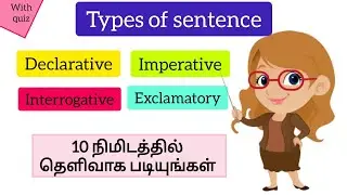Types of sentences in Tamil | Declarative Imperative Interrogative Exclamatory | Englishgrammar