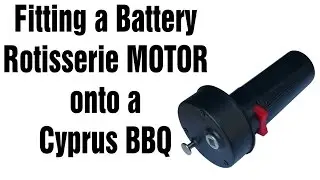 Fitting BBQ GT002A Portable Battery Operated Rotisserie Motor onto a Cyprus Barbeque Grill Foukou