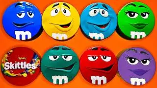 Satisfying Video | Fresh Unpacking Glossy Tins with Colorful Skittles and Sweet M&M'S Candy ASMR