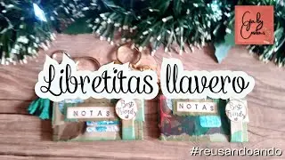 Como hacer una pequeña libreta llavero para regalar. Agradeciendo #Reusandoando  ***Gaby Cositas***