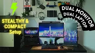 Dual Monitor Dual Laptop Desk Setup for Multitasking