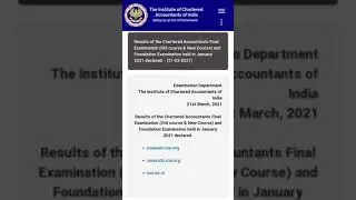 Results declared /CA Final (old & new course ) & CA Foundation /Jan 2021