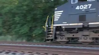 NS 4027 & 3647 Lead Eastbound Container & Trailer Train at Lake Street