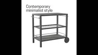 Southern Enterprises Bajarno Gray Outdoor Bar Cart - The Classy Home