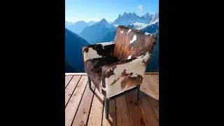 Stuhl mit Armlehnen in echtes Kuhfell, online bei pakhuis21.nl #cowskin #kuhfell #koeienhuid