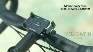 Yellowfin Aluminium Bike/Scooter/Bicycle Mobile Phone Holder with 360&deg; Rotation(Black, Claw Grip)