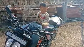 kid riding bike #smart kid #know how to operate #wow 😃