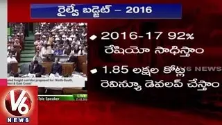 Suresh Prabhu Presents Railway Budget 2016 In Parliament | Part 2 | V6 News