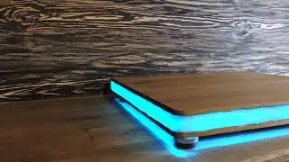 Turntable isolation platform with sorbothane feet and led music visualization 