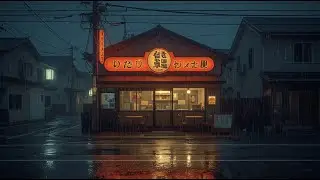 Rainy Japanese Street Lofi 🌧️ Cozy Night Café Ambience for Relax & Sleep