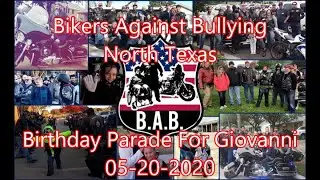 Bikers Against Bullying - Birthday Parade For Giovanni - Wildscarr's Helmet Cam