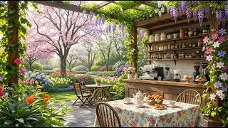 Morning Coffee Jazz ☕ Outdoor Coffee Shop Ambience in Nature Coffee Shop for Work, Study